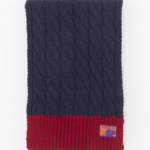Sciarpa Gallo Unisex in lana trecce e bordo a contrasto